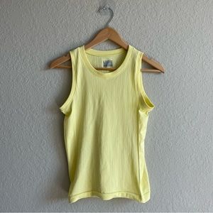 Athleta Ribbed Bright Yellow Tank Top Size S